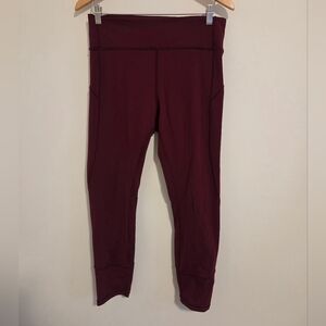 Lululemon In Movement Everlux 25" Leggings In Garnet